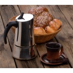 Itāļu espresso kafijas kanna ELLY geizera tips indukcijas plīts virsmai nerūsējošais tērauds, 350 ml